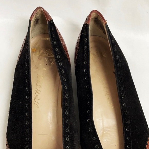 DELMAN Vintage Leather & Suede Loafers Size 9.5 M - Picture 4 of 6